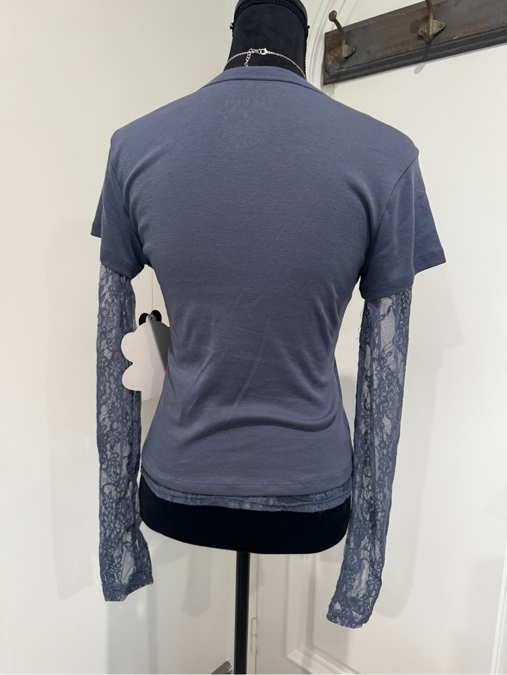 Paul Frank Gray Short-Sleeve Tee with Lace Long Sleeves - Picture 4 of 4